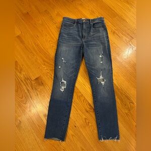 Abercrombie & Fitch Dark Blue Distressed Skinny Jeans